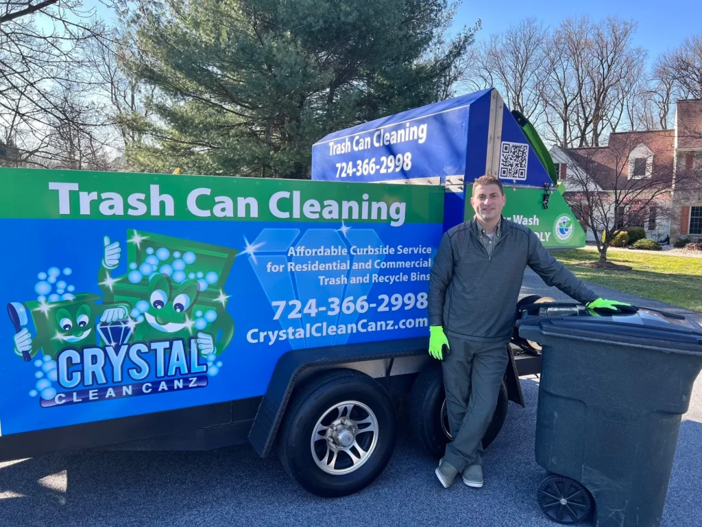 Jason - Owner Crystal Clean Canz and the trash can cleaning trailer