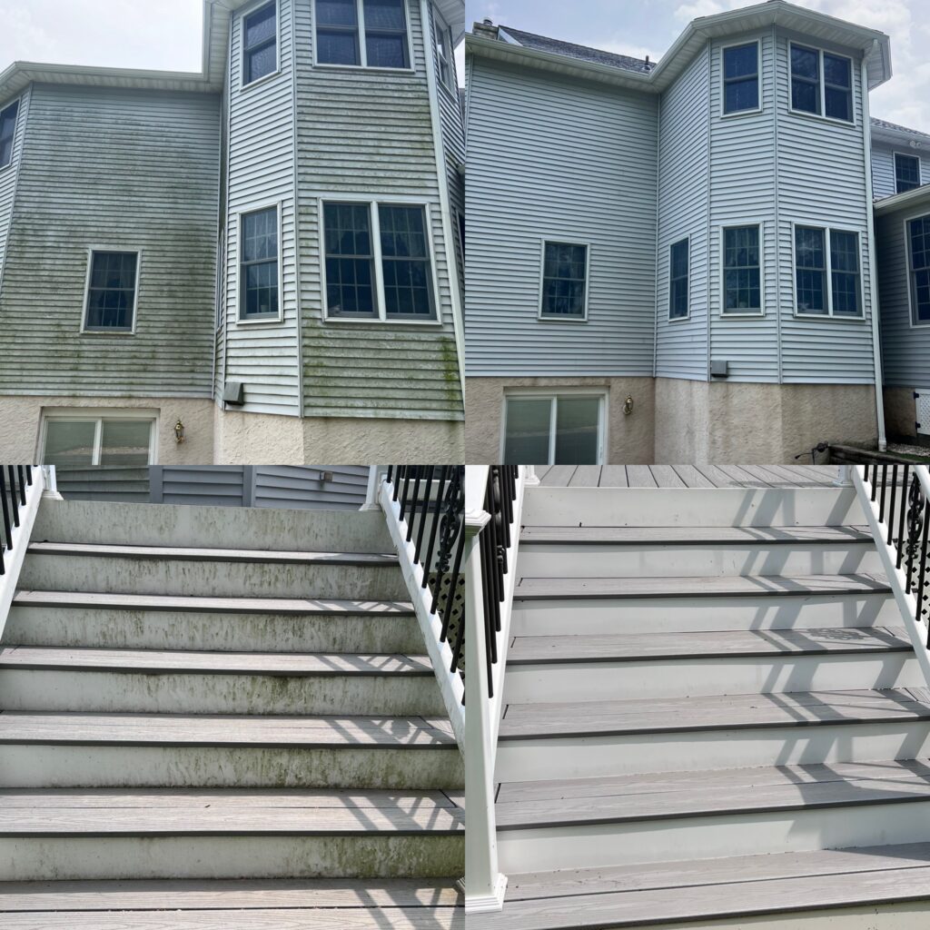 Before and After House Washing Soft Washing Pressure Washing