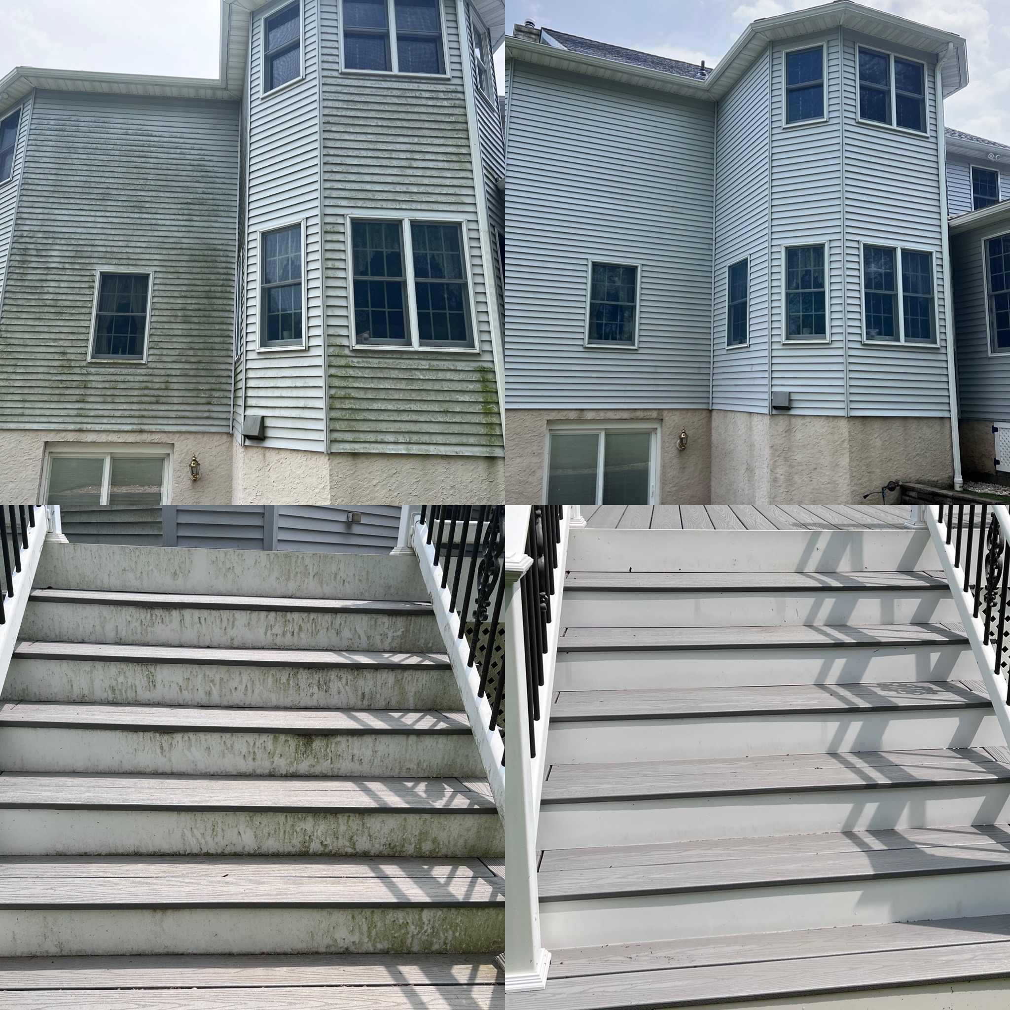 Before and After House Washing Soft Washing Pressure Washing