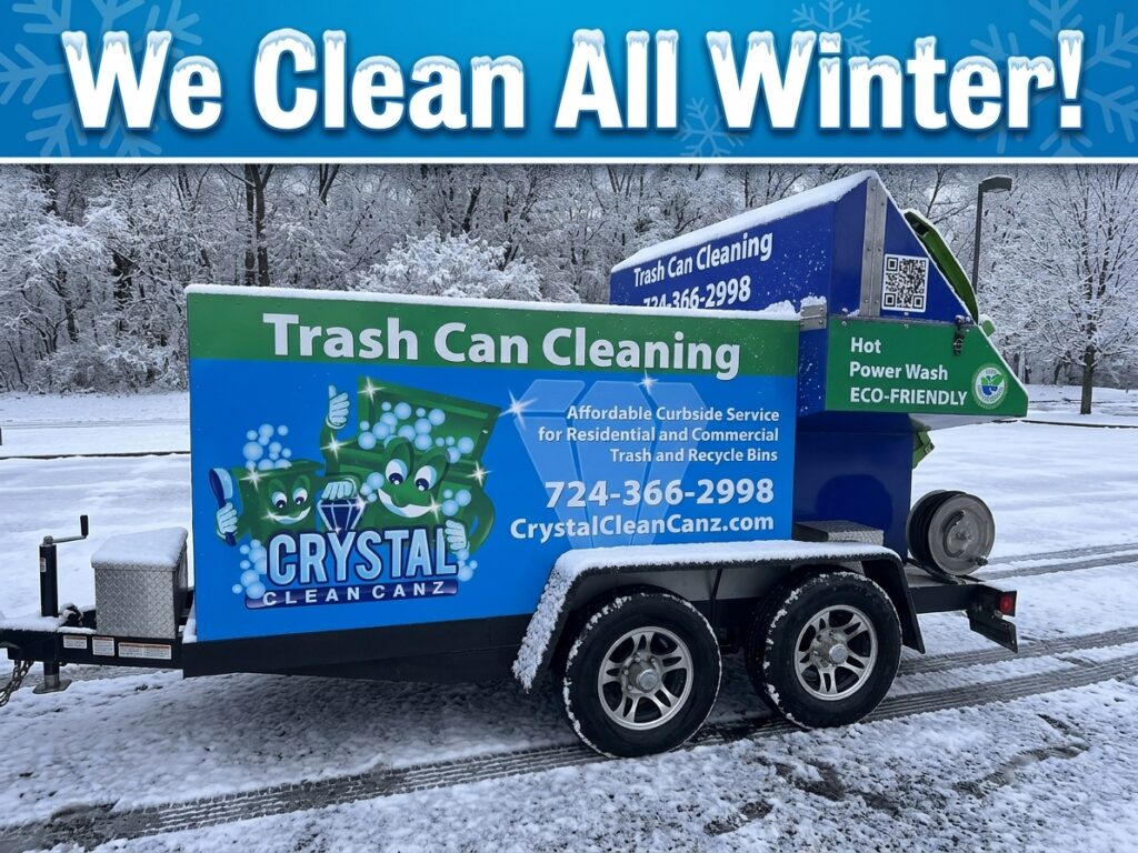 Crystal Clean Canz Cleans Trash Cans all winter - Downingtown, PA West Chester, PA West Grove, PA Kennett Square, PA