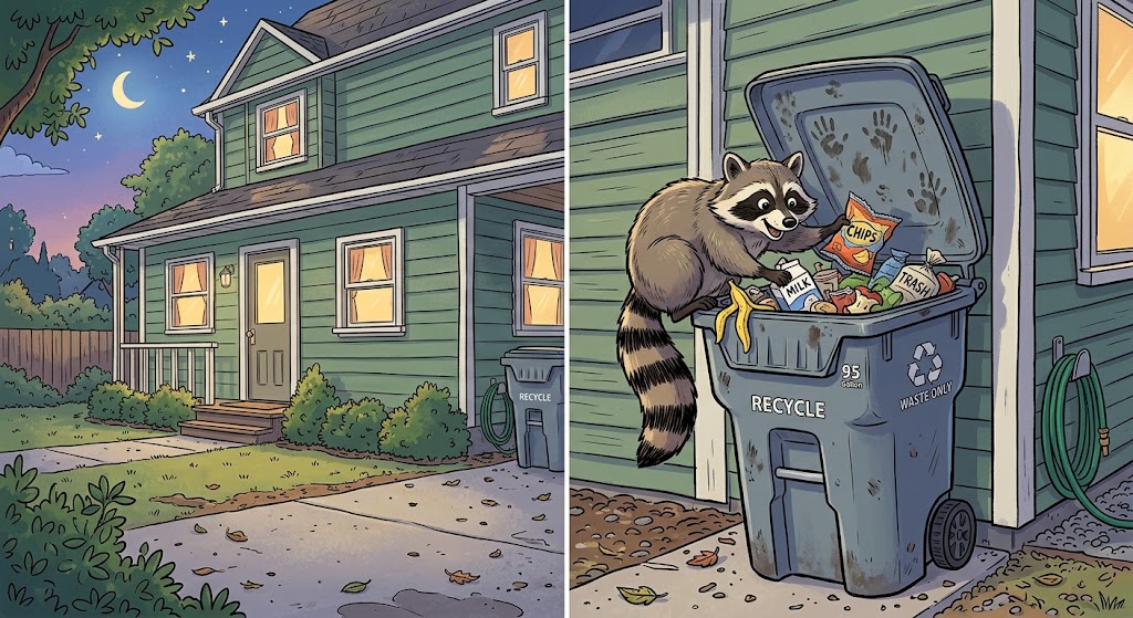 Raccoons, Rodents, Pests in your trash can and near your home.